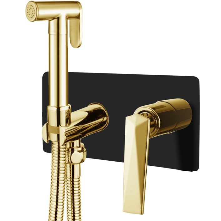 Гигиенический душ со смесителем Venturo 387-B Золото Черный