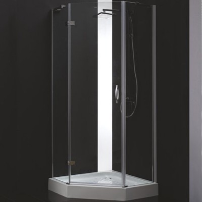 Cezares Bergamo P-1 100x100 L IV профиль Хром, стекло прозрачное