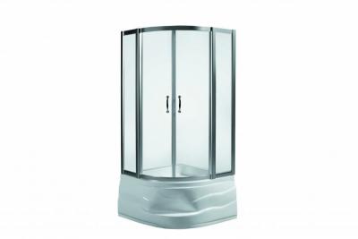 Цвет профиля — матовый хром, цвет стекла — прозрачный.