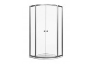 Цвет профиля: матовый хром Цвет стекла: прозрачный Цвет ручек: хром