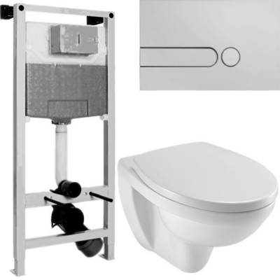 Комплект унитаза Jacob Delafon Patio с инсталляцией EDV102-00+E5504-NF/E4326-CP Белый