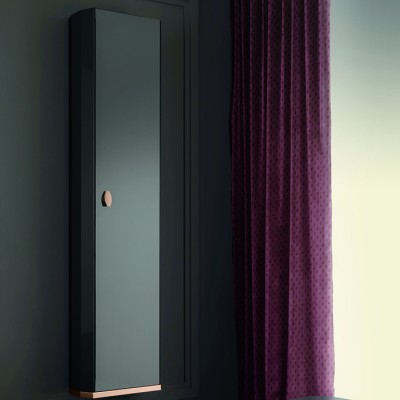 Мебель для ванной Milldue Dandy Шкаф-пенал 360х230х1800 мм 7765.133.331.Dx 1 дверца, ручка матовое розовое золото, цвет глянцевый Grafite