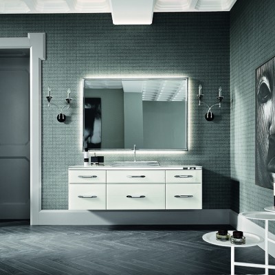 Зеркало DIAMOND 144хh110см со светодиодной подсветкой рамка сталь, цвет: сталь