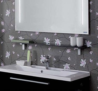 Полочка Акватон Полка стеклянная 100 1A121903TU950 черная  