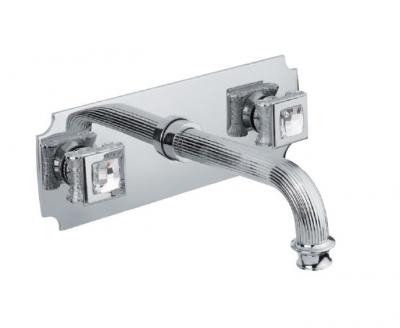 Смеситель для раковины  встроенный с изливом Bugnatese Olympia Kristal 8472K CR (хром)