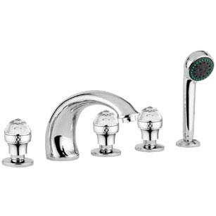 Смеситель на борт ванны на 5 отверстий Migliore Axo Swarovski ML.AXO-680F CR(хром)