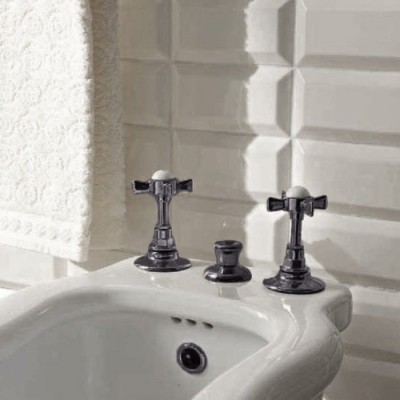 Смеситель  Sbordoni Antica для биде на 3 отверстия AN151NN цвет черный никель