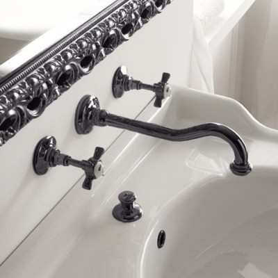 Смеситель  Sbordoni Antica для раковины на 3 отверстия AN142pNn цвет черный никель