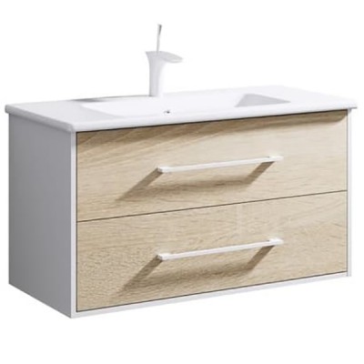 Тумба под раковину Aqwella Маями 100 подвесная Mai.01.10 Светлое дерево