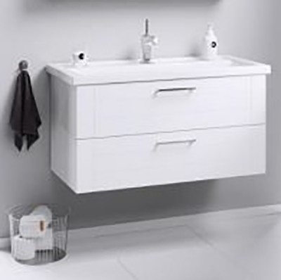 Тумба под раковину Aqwella Манчестер 100 подвесная MAN01102 Белый глянец