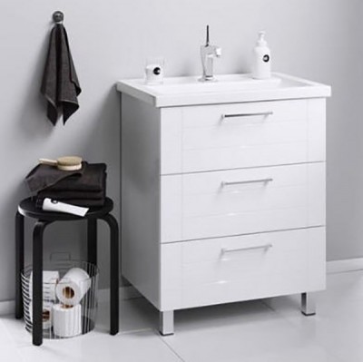 Тумба под раковину Aqwella Манчестер 80 MAN01083 Белый глянец