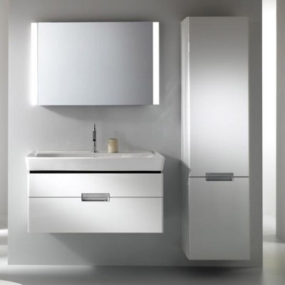 Тумба под раковину Jacob Delafon Reve 80 подвесная 2 ящика EB1135-G1C Белая глянцевая