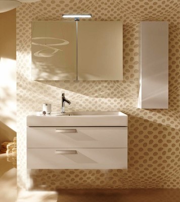 Тумба под раковину Jacob Delafon Rythmik 100 подвесная 2 ящика EB1304-G1C Белая глянцевая