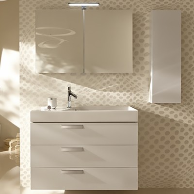 Тумба под раковину Jacob Delafon Rythmik 100 подвесная 3 ящика EB1310-G1C Белая глянцевая