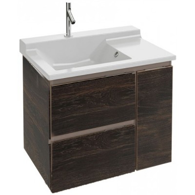 Тумба под раковину Jacob Delafon Soprano 80 подвесная 1 дверца 2 ящика EB1330-E15 Черное дерево