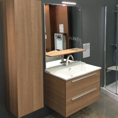 Тумба под раковину Jacob Delafon Struktura 77 подвесная 2 ящика EB1277-E13 Розовое дерево