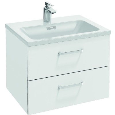 Тумба под раковину Jacob Delafon Vox 60 2 ящика изогнутые ручки EB2080-R1-N18 Белый глянец