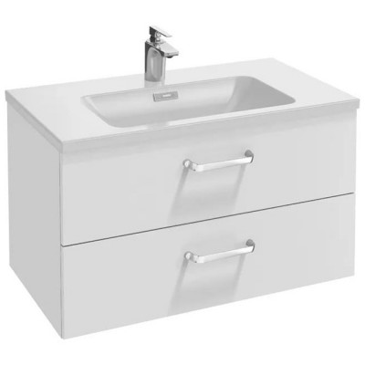 Тумба под раковину Jacob Delafon Vox 80 2 ящика изогнутые ручки EB2078-R1-N18 Белый глянец