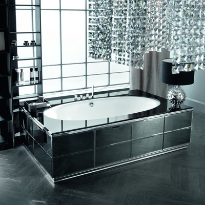 Ванна Milldue HILTON Ванна 190х100см 1904 стальная, подача воды из водослива, в комплекте с сифоном и стоком, цвет белый